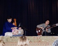 In concert with Ustad Irshad Khan